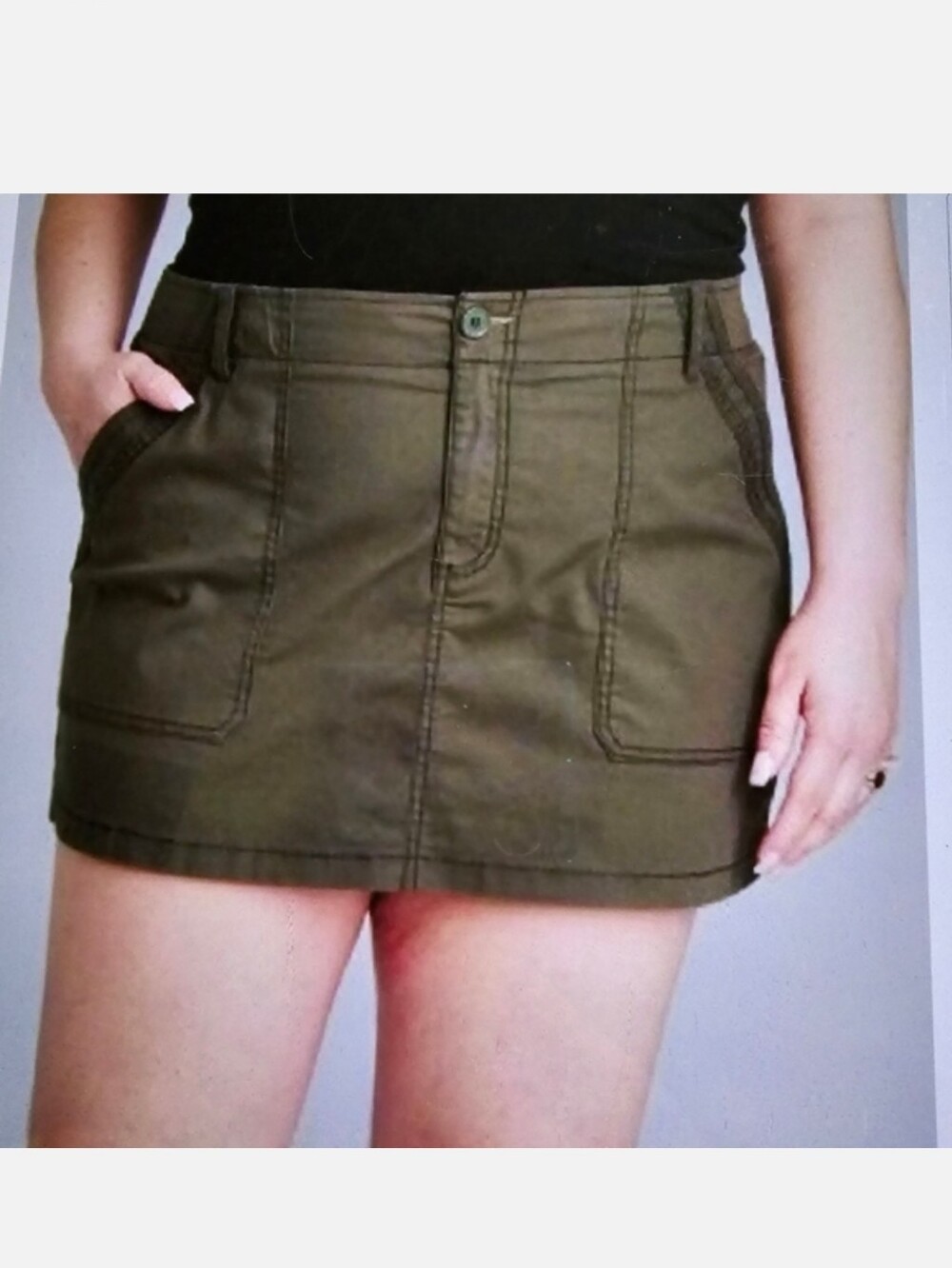 wild fable Olive Green Utility Mini Skirt